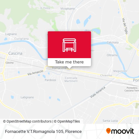 Fornacette V.T.Romagnola 105 map