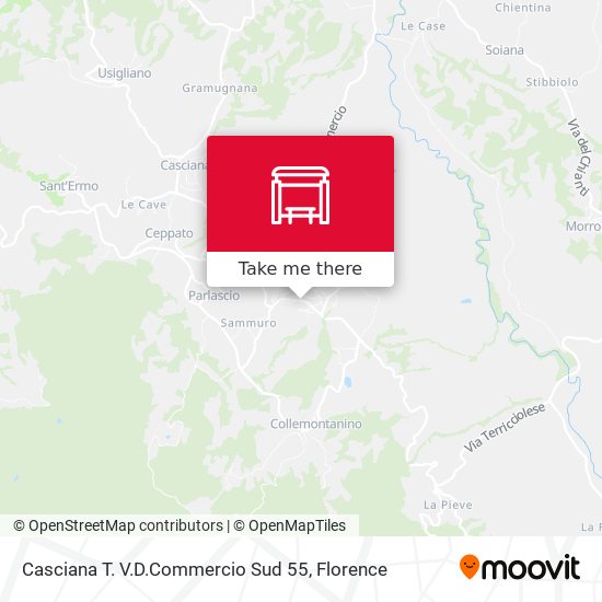 Casciana T. V.D.Commercio Sud 55 map
