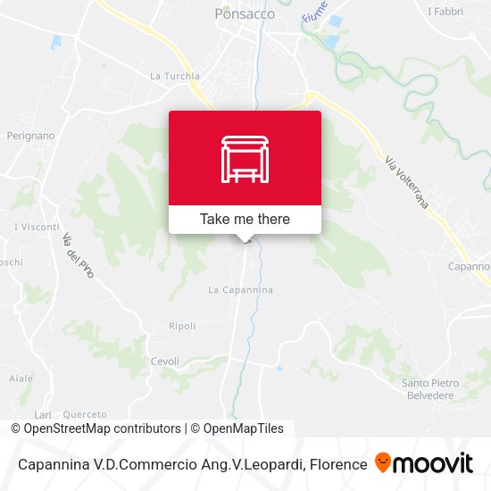 Capannina V.D.Commercio Ang.V.Leopardi map
