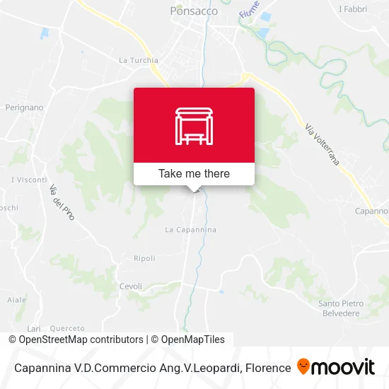 Capannina V.D.Commercio Ang.V.Leopardi map