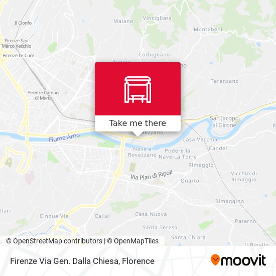 Firenze Via Gen. Dalla Chiesa map
