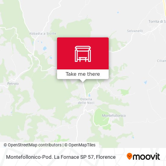Montefollonico-Pod. La Fornace SP 57 map