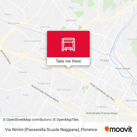Via Rimini (Passerella Scuole Reggiana) map