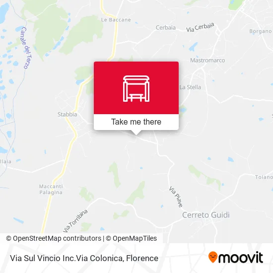 Via Sul Vincio Inc.Via Colonica map