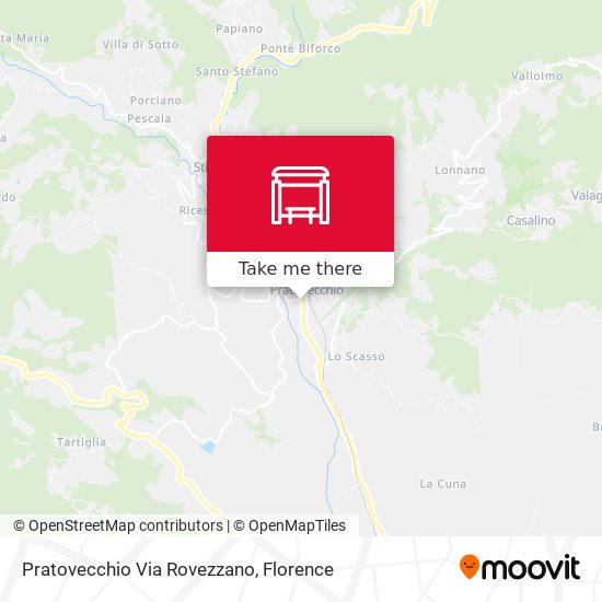 Pratovecchio Via Rovezzano map