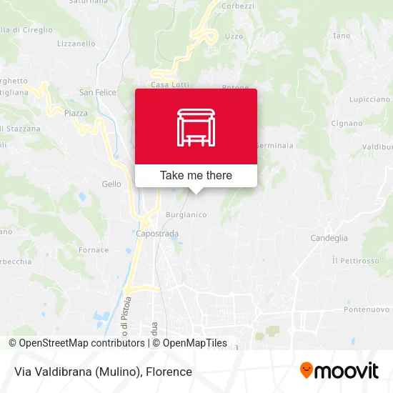 Via Valdibrana (Mulino) map