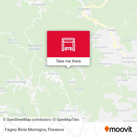 Fagno Bivio Momigno map