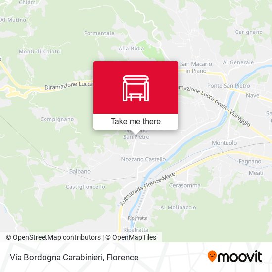Via Bordogna Carabinieri map