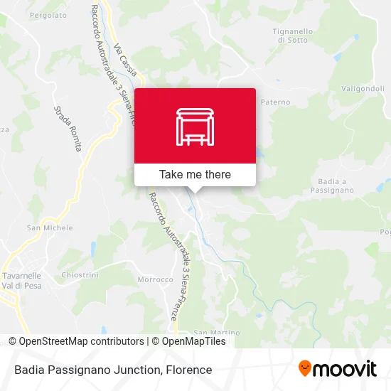Badia Passignano Junction map