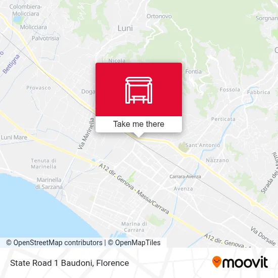 State Road 1 Baudoni map