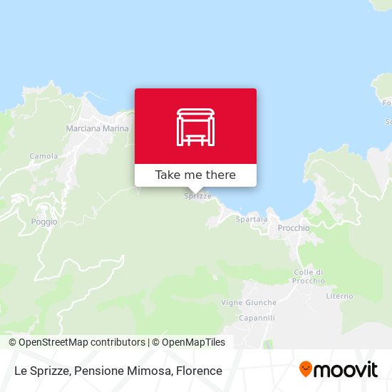 Le Sprizze, Pensione Mimosa map