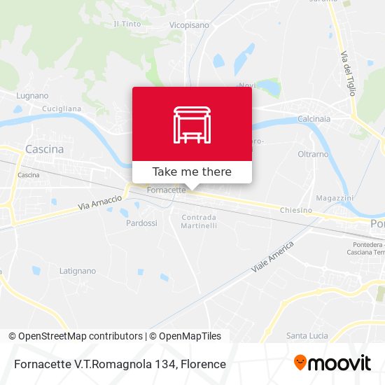 Fornacette V.T.Romagnola 134 map
