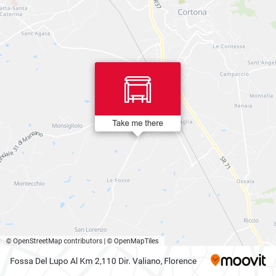 Fossa Del Lupo Al Km 2,110 Dir. Valiano map