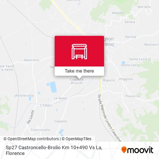 Sp27 Castroncello-Brolio Km 10+490 Vs La map