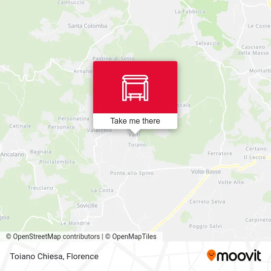 Toiano Chiesa map