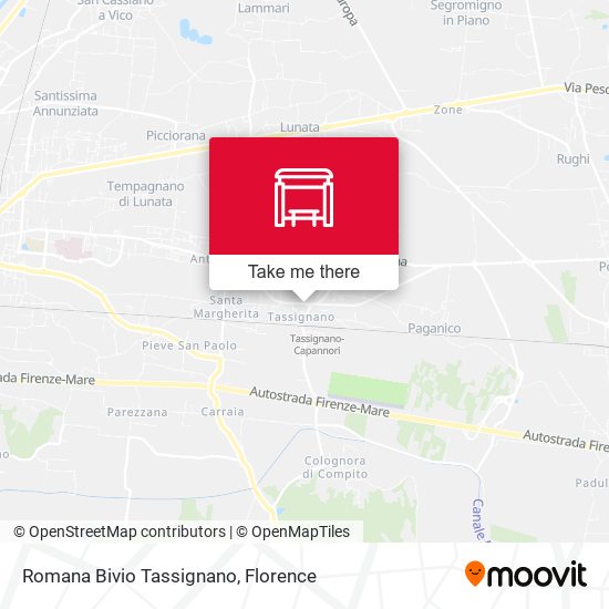 Romana Bivio Tassignano map