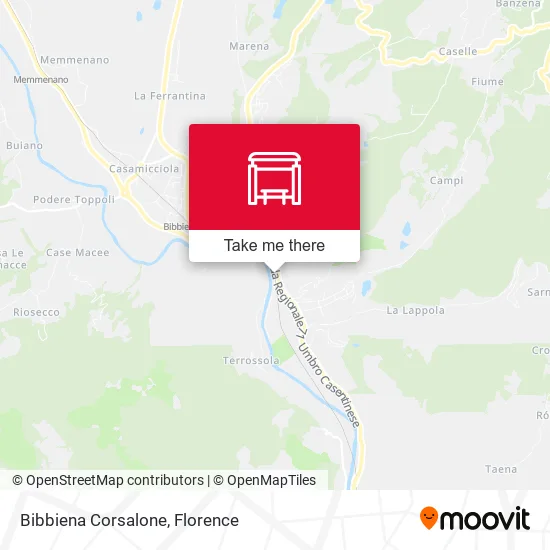 Bibbiena Corsalone map