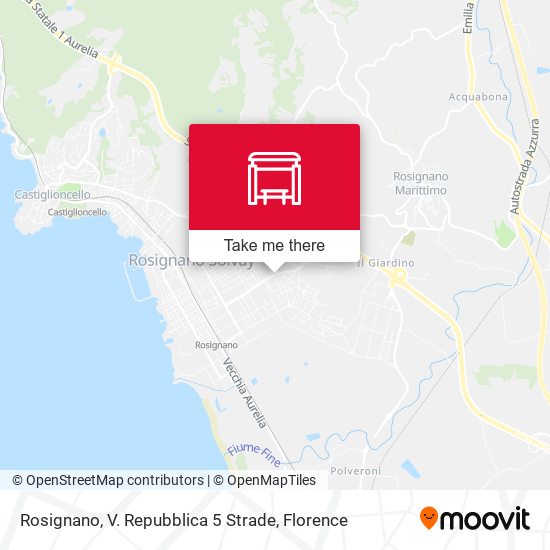 Rosignano, V. Repubblica 5 Strade map