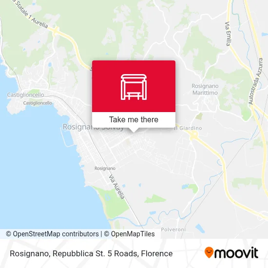 Rosignano, Repubblica St. 5 Roads map