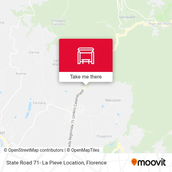 State Road 71- La Pieve Location map