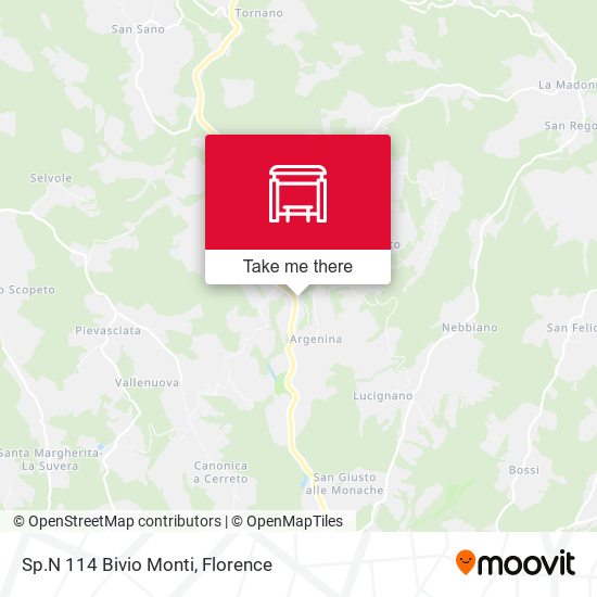 Sp.N 114  Bivio Monti map