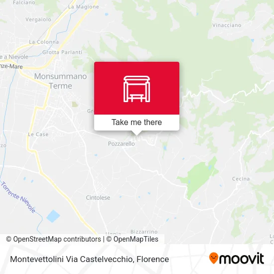 Montevettolini Via Castelvecchio map