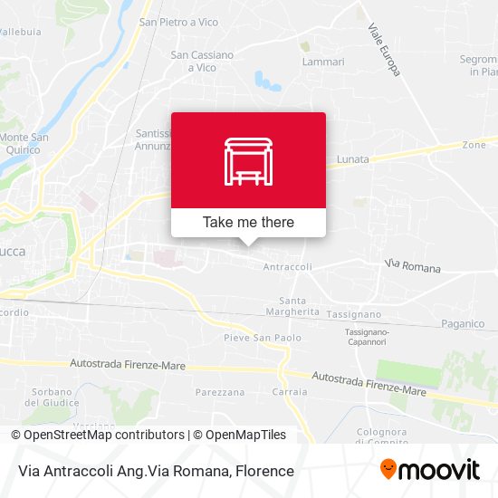 Via Antraccoli Ang.Via Romana map