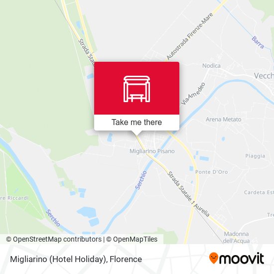 Migliarino (Hotel Holiday) map