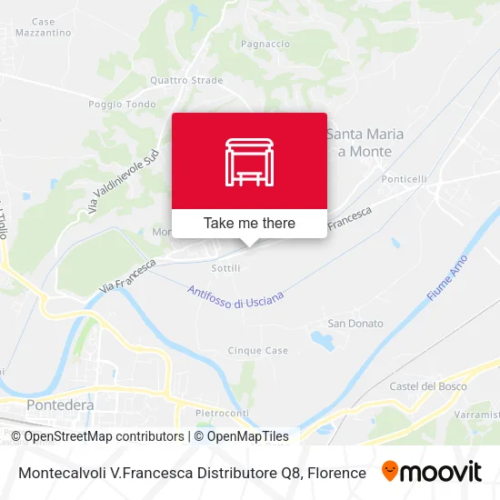 Montecalvoli V.Francesca Distributore Q8 map