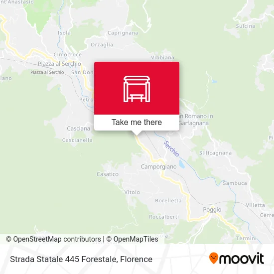 Strada Statale 445 Forestale map