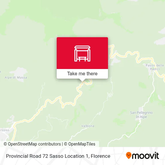 Provincial Road 72 Sasso Location 1 map
