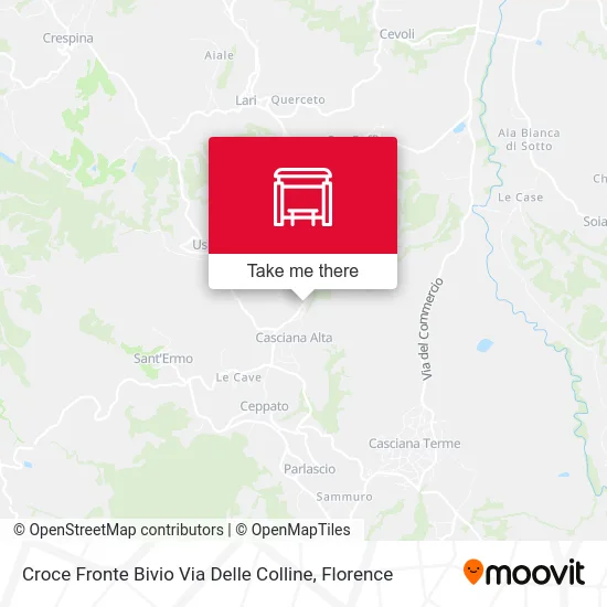Croce Fronte Bivio Via Delle Colline map