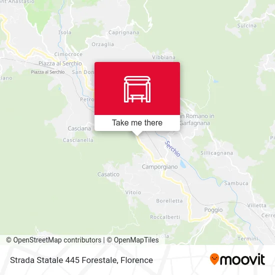 Strada Statale 445 Forestale map