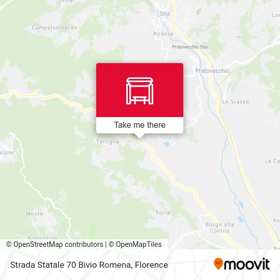 Strada Statale 70 Bivio Romena map
