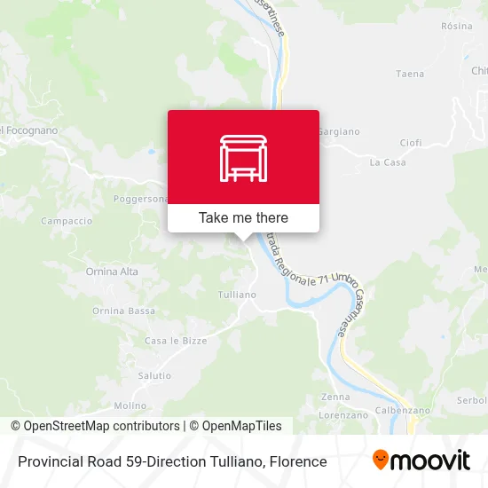 Provincial Road 59-Direction Tulliano map