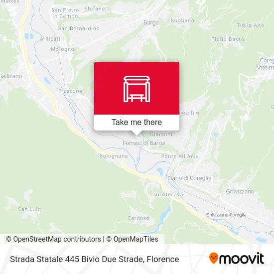 Strada Statale 445 Bivio Due Strade map