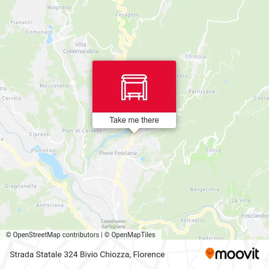 Strada Statale 324 Bivio Chiozza map