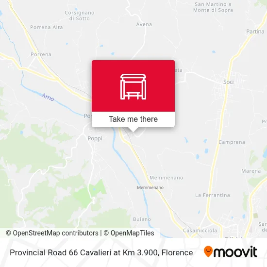 Provincial Road 66 Cavalieri at Km 3.900 map