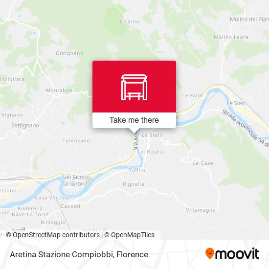 Aretina Stazione Compiobbi map