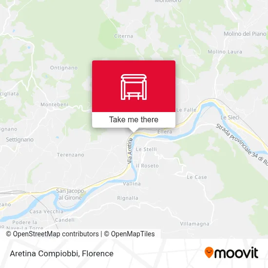 Aretina Compiobbi map