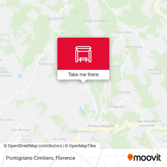 Pontignano Cimitero map