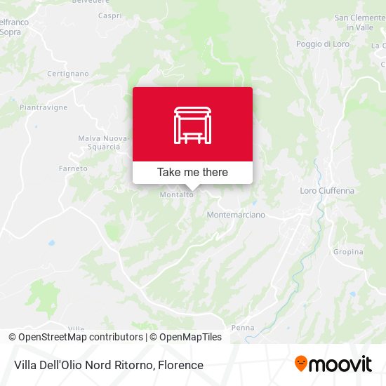 Villa Dell'Olio Nord Ritorno map