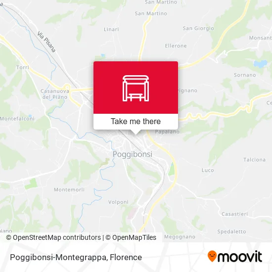 Poggibonsi-Montegrappa map