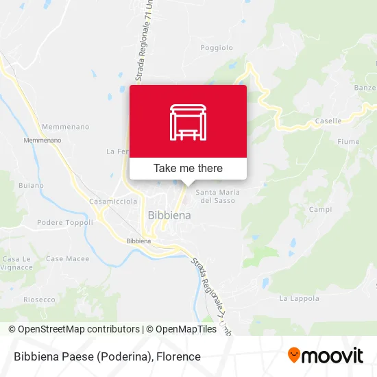 Bibbiena Paese (Poderina) map