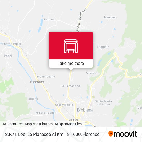 S.P.71 Loc. Le Pianacce Al Km.181,600 map