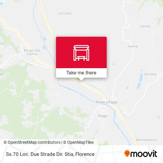 Ss.70 Loc. Due Strade Dir. Stia map
