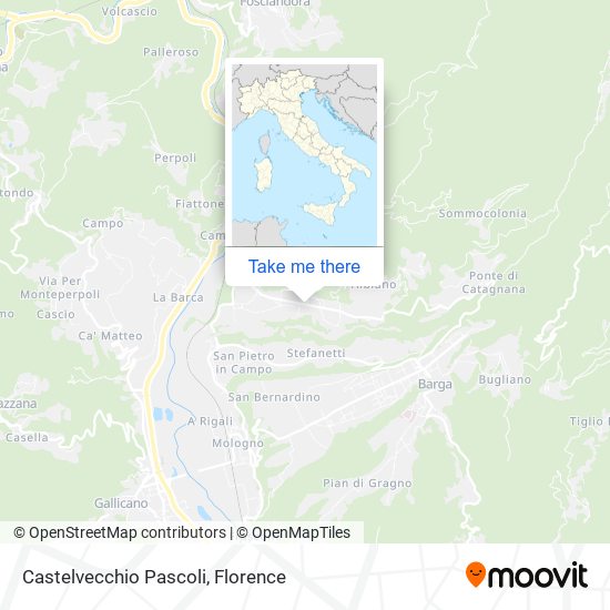 Castelvecchio Pascoli map