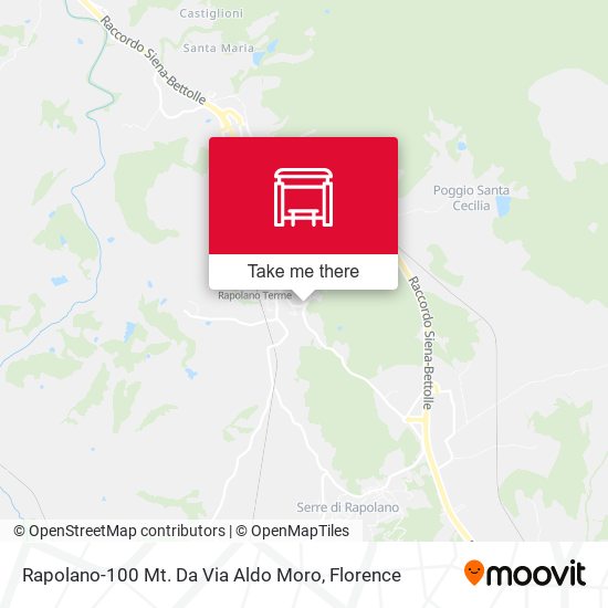 Rapolano-100 Mt. Da Via Aldo Moro map