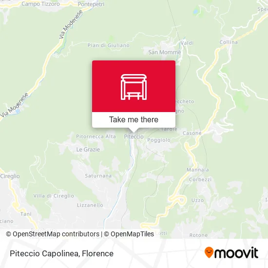 Piteccio Capolinea map