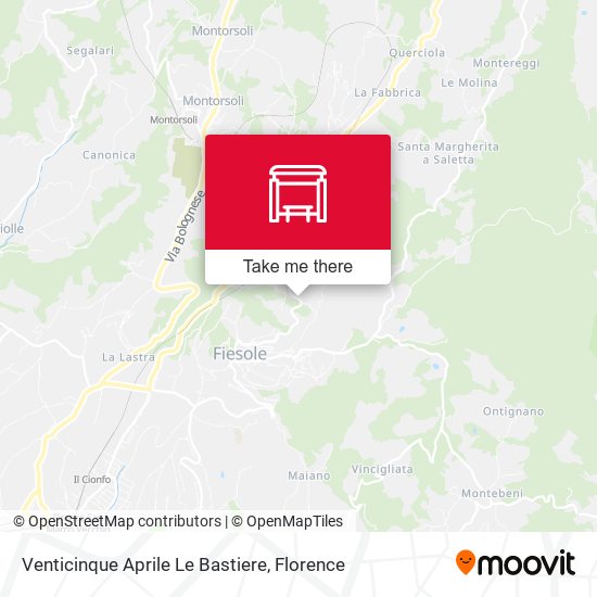 Venticinque Aprile Le Bastiere map